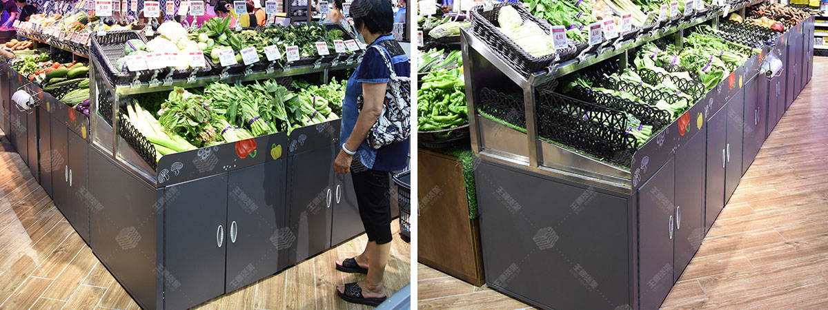 超市双层蔬果架